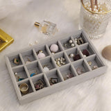 HULIANFU Jewelry Box Showcase Drawer Storage Multi-Grids Classification Storage Flannel Necklace Rings Earrings Storage Case for Home
