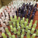 HULIANFU water bottle Drop Shipping Natural Crystal Point Healing Obelisk Wand Elixir Quartz Crystal Water Bottle To wand heals energy st