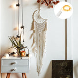 HULIANFU Macrame Dream Catcher Boho Home Decor Moon Ramadan Decoration Macrame Wall Hanging Baby Nordic Room Decoration Kids Nursery