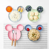 HULIANFU Kid Cartoon Mouse Mickey Bowl Dishes Lunch Box Kid Baby Children Infant Baby Rice Feeding Bowl Plastic Snack Plate Tableware