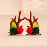 HULIANFU  1/2pcs Cute Deer Ear Hairpins Christmas Barrettes Hair Decorationd Beautiful Deer Antlers Hair Clips Hair Accessories Girls Gift