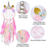 HULIANFU Unicorn Dream Catcher Boho Girls Kawaii Room Decor Christmas  Home Wall Pink Dreamcatcher Decoration Bedroom Nursery Baby Gift