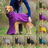 HULIANFU Pet Clothes Dog Towelling Drying Super Absorbent Robe Soft quick drying Polyester Sleepwear Coat Warm Apparel
