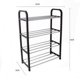 HULIANFU Shoe Rack Four Layers PP Storage Shoes Hanger Practical Shoes Shelf Household Supplies Slipper Black Creative