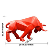 HULIANFU Resin Bull Sculpture Bull Statue Animal Nordic Decoration Home Decor Tabletop Statues Bulls Figurines Office Cabinet Bookshelf