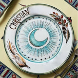 HULIANFU Retro Plate Bone China Dinner Set Nordic Kitchen Ceramic Dessert Charger Plates for Wedding Tableware Trays Decorative Mug Cup