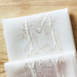 HULIANFU Letters Embroidery  Table Napkin  White Wedding Party Holiday  Decorative  Towel  Rectangular  Hand Towels