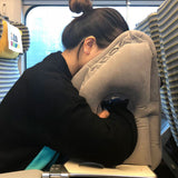 HULIANFU Upgraded Inflatable Air Cushion Travel Pillow Headrest Chin Support Cushions for Airplane Plane Car Office Rest Neck Nap Pillows