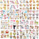 HULIANFU Iron on Cute Animal Patches Set for Clothing DIY T-shirt Applique Vinyl Unicorn Heat Transfer Clothes Stickers Thermal Press T