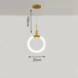 HULIANFU Nordic creative LED Pendant lamp 360 ° glow Bedroom Bedside Art Single Head lamp Postmodern Hanging light Luxury Circular lamp