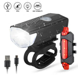HULIANFU USB Rechargeable Bike Light MTB Bicycle Front Back Rear Taillight Cycling Safety Warning Light Waterproof Bicycle Lamp Flashligh