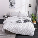 HULIANFU Simple Black and White Bedding Set King Size Plain Leaves Duvet Cover Set Queen Double Full Soft Home Comforter Cover Pillowcase