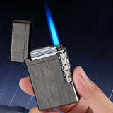 HULIANFU New  Loudly Gas Lighter Square Metal Sideslip Mini Lighters Flint Cigarette Lighters Smoking Accessories Gadgets for Men