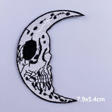 HULIANFU Patches On Clothes Stickers Hippie Rock Stripes Embroidered Patches For Clothing Iron On Patch Skull Biker Stripes for Jackets