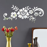 HULIANFU New Flowers Leaf Wall Sticker DIY Stickers Mirror Stickers Decal  For Living Room Bedroom Bathroom Nordic Decor Vanity Small Mir