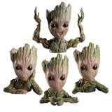 HULIANFU Strongwell Home Decoration Flower Vase Miniature Model Succulent Flower Pots Desktop Display Figurines Baby Groot Artware Gifts