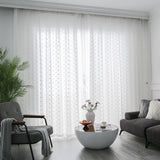HULIANFU Snowflake White Tulle Curtains For Living Room Bedroom 3D Plush Point Tulle Curtain For Window Custom Panel For Kitchen Drapes
