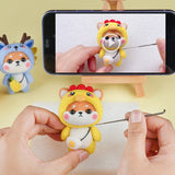 HULIANFU LMDZ Fashion Lovely Wool Felting Fabric Materials Handcraft Needle Felting Kit Doll Twelve zodiac for Needle Material Bag Pack