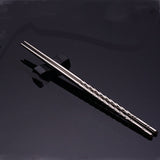 HULIANFU Stainless Steel Chopsticks Tableware Portable Reusable Blue Porcelain Patters Food Sticks Chopsticks Kitchen Dishes for Sushi