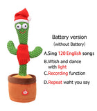 HULIANFU New Electronic Dancing Cactus Singing Dancing Decoration Gift for Kids Funny Early Education Toys Knitted Fabric Plush Toys