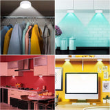 HULIANFU RGB Puck LED Light Remote Control Night Lamp Battery Powered Dimmable Multicolor Lamp for Kitchen Under Cabinet Closet Stairs