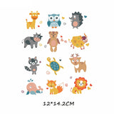 HULIANFU Iron on Cute Animal Patches Set for Clothing DIY T-shirt Applique Vinyl Unicorn Heat Transfer Clothes Stickers Thermal Press T