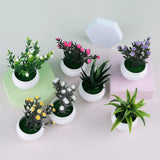 HULIANFU Mini Artificial Aloe Vera Bonsai Small Simulation Tree Potted Artificial Flower Desk Potted Ornaments Home Decoration Crafts