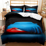 HULIANFU Red Lightning Mcqueen Duvet Cover Set Queen Car Comforter Cover Cool Car Style Quilt Cover Kids Room Teen Bed Decor Bedding set