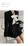 hulianfu French style restoring ancient ways ribbon bow blouse female temperament of early spring new white shirt long sleeve lace tops