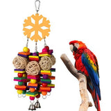 HULIANFU Pet Chewing Wood Blocks Rattan Ball Play Toy Parrot Bird Climbing Cage Hangings For Pet Products Bird Accessories