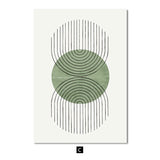 HULIANFU Modern Green Geometric Abstract Line Wall Art Canvas Painting Nordic Posters And Prints Wall Pictures For Living Room Home Decor