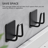 HULIANFU Kitchen Sponges Holder Self Adhesive Sink Sponges Drain Drying Rack 304 Stainless Steel Storage Holder Kitchen Sink Accessories