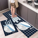 HULIANFU New Hot Sale Kitchen Floor Mat Tableware Pattern Entrance Doormat Bathroom Door Floormat Parlor Anti-slip Antifouling Long Rugs