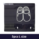 HULIANFU Shoes Storage Bag Closet Organizer Non-woven Travel Portable Bag Waterproof Pocket Clothing Classified Hanging Bag 5pcs L size
