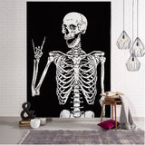 HULIANFU Simple Skull printing big wall mounted cheap hippie wall hanging bohemian wall tapestry mandala wall art decoration