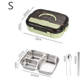 HULIANFU Stainless Steel Lunch Box For Kids Food Storage Insulated Lunch Container Japanese Snack Box Breakfast Bento Box With Soup Cup