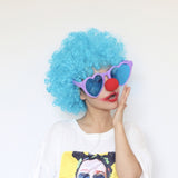 HULIANFU Round Curly Wig Carnival Children Adult Explosion Hair Hat Children  Day Party Accessories Fluffy Funny Clown Fans Hairstyle