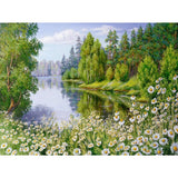 HULIANFU Villa Scenery DIY 5D Diamond Painting Full Round Resin Mosaic Landscape Diamond Embroidery Picture Rhinestone Home Decor Gift