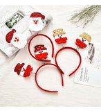 HULIANFU 2023 Red Christmas Hair Band Cartoon Santa Claus Snowman Antlers Headband Merry Christmas Decor Adult Kids Naviidad Gifts Noel Toys