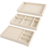 HULIANFU Velvet Jewelry Display Tray Case Hot Sales Stackable Exquisite Jewellery Holder Portable Ring Earrings Necklace Organizer Box