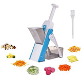 HULIANFU Manual Food Cutter Multifunctional Vegetable Chopper With 4 Cutting Modes Adjustable Vegetable Chopper With Stainless Steel Blad