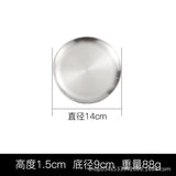 HULIANFU Korean stainless steel thickened disc Golden Cafe Tray Fruit Plate Cake Plate Bone Dish Dish Dish Shallow Plate