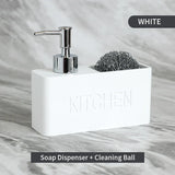 HULIANFU Modern kitchen accessories Soap Dispenser Set Liquid hand soap dispenser pump bottle brushes Holds and Stores Sponges Scrubbers