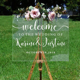HULIANFU Wedding Welcome Mirror Vinyl Sticker Personalized Names And Date Wall Decal Wedding Party Decor Wedding Sign Vinyl Mural AJ551