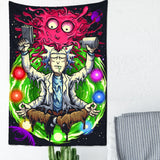 HULIANFU Psychedelic Meditator Tapestry Wall Hanging Cartoon Witchcraft Bohemian Style Mandala Kawaii Room Home Decor