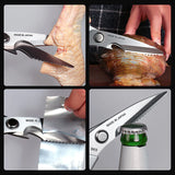 HULIANFU Multifunctional Kitchen Tools Kitchen Scissors Stainless Steal Meat Vegetable Cutting Scissors Chicken Bone Scissor Can Opener