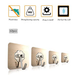 HULIANFU Multi-Purpose Hooks 5/10 Pairs Double-sided Adhesive Wall Hooks Waterproof Clothes Hats Towel Hooks Kitchen Bath Door Hooks