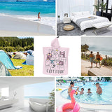 HULIANFU Kids Beach Poncho Cute Cat Print Beach Towel Hooded Super Absorbent Microfibre Children BathRobe Toddler Pool Towel with Hood