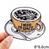 HULIANFU Van Gogh Embroidered Patches on Clothes DIY Cartoon Wave Applique Clothing Thermoadhesive Patches for Clothing DIY