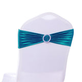 HULIANFU Wedding Spandex Chair Sash Hot Sale Shiny Metallic Lycra Bands Ribbon With Round Buckle Birthday Party Hotel Decoration